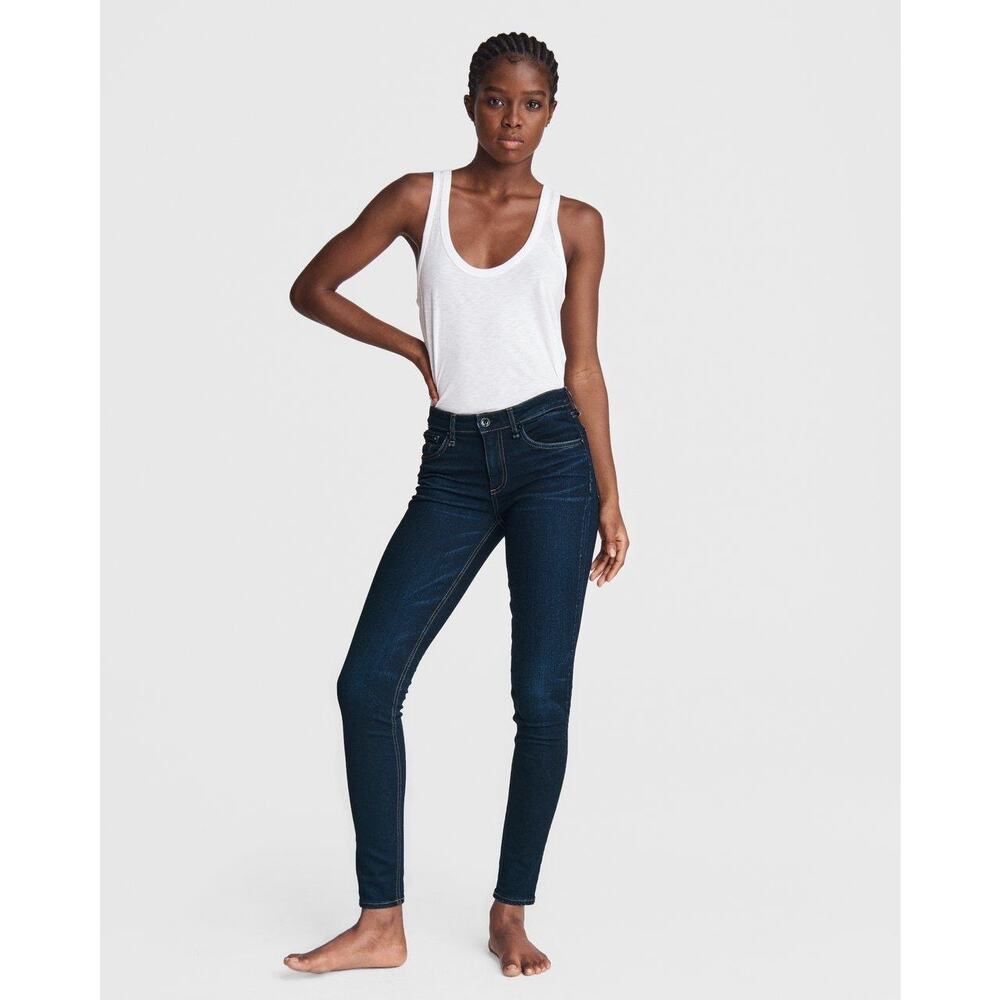 Rag & Bone Esme Cate Mid-Rise Dark Blue Skinny Jeans Size 23 NWT